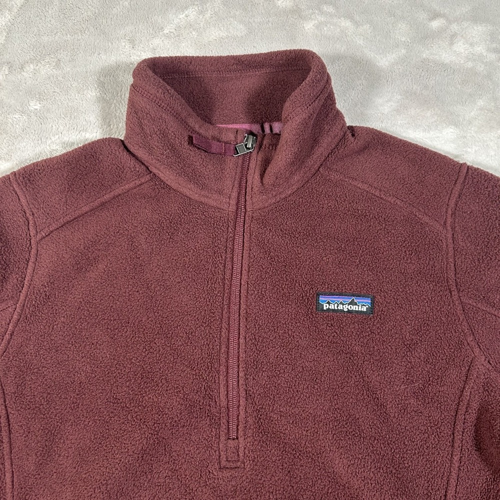 PATAGONIA Synchilla Marsupial Fleece Womens Size Large Maroon Half-Zip Pullover